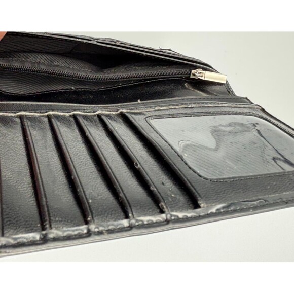 Vintage Esha Black Patent Fold Over Wallet - Picture 5 of 9